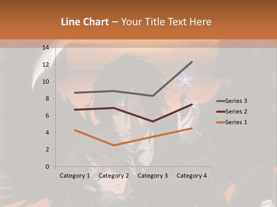 A Couple Of Anime Characters In Front Of An Orange Background PowerPoint Template