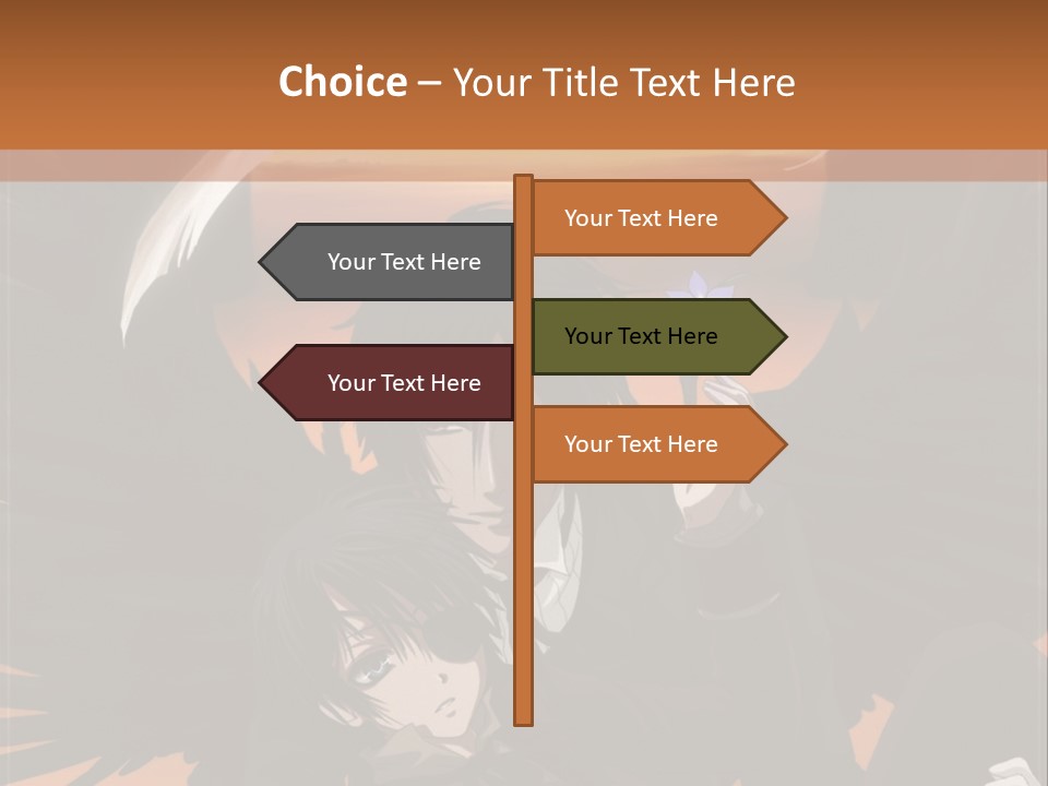 A Couple Of Anime Characters In Front Of An Orange Background PowerPoint Template