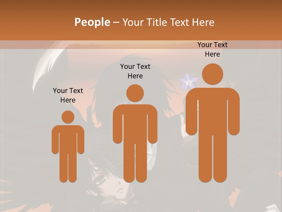 A Couple Of Anime Characters In Front Of An Orange Background PowerPoint Template