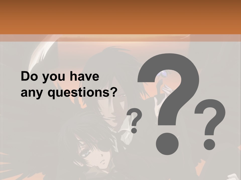 A Couple Of Anime Characters In Front Of An Orange Background PowerPoint Template
