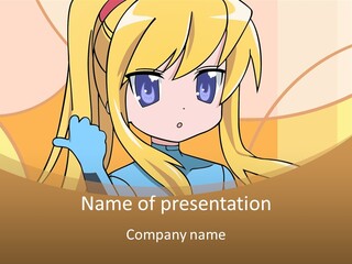 A Cartoon Character With Long Blonde Hair And Blue Eyes PowerPoint Template