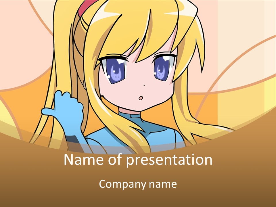 A Cartoon Character With Long Blonde Hair And Blue Eyes PowerPoint Template