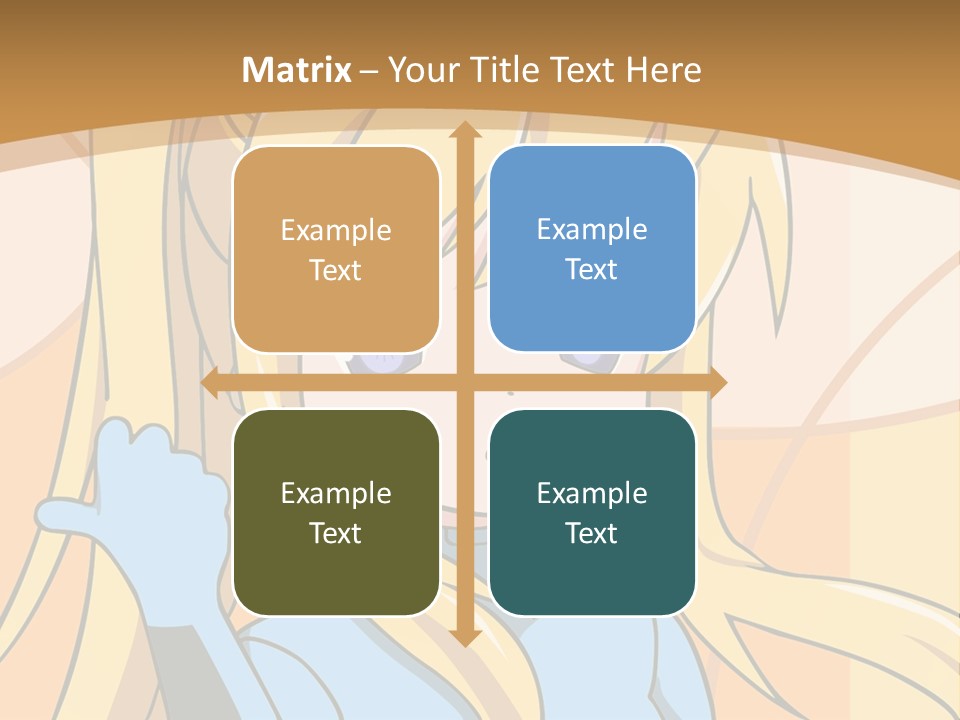 A Cartoon Character With Long Blonde Hair And Blue Eyes PowerPoint Template