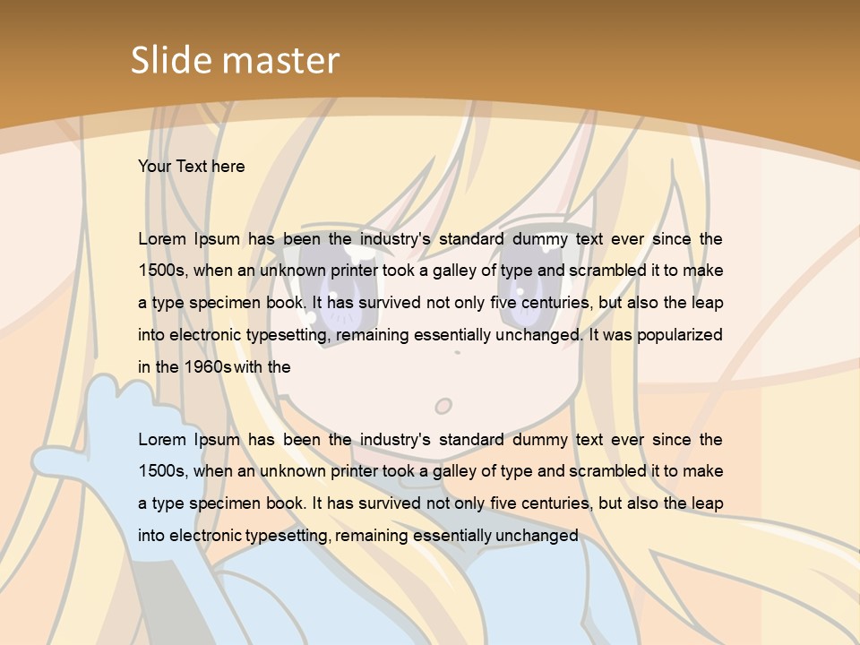 A Cartoon Character With Long Blonde Hair And Blue Eyes PowerPoint Template