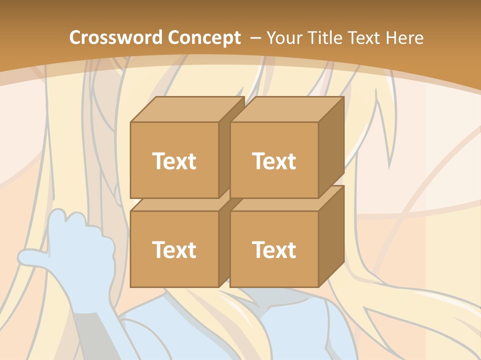 A Cartoon Character With Long Blonde Hair And Blue Eyes PowerPoint Template