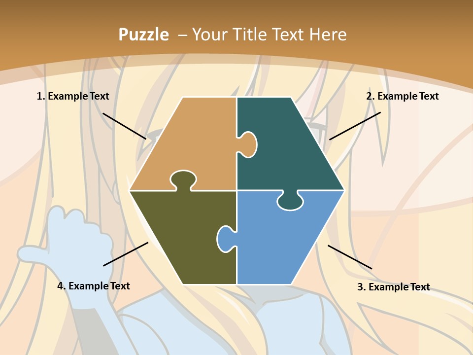 A Cartoon Character With Long Blonde Hair And Blue Eyes PowerPoint Template