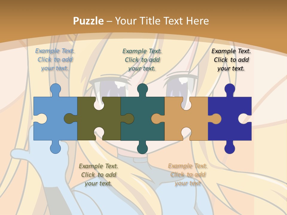 A Cartoon Character With Long Blonde Hair And Blue Eyes PowerPoint Template