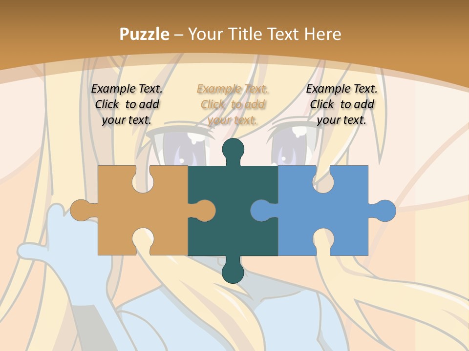 A Cartoon Character With Long Blonde Hair And Blue Eyes PowerPoint Template