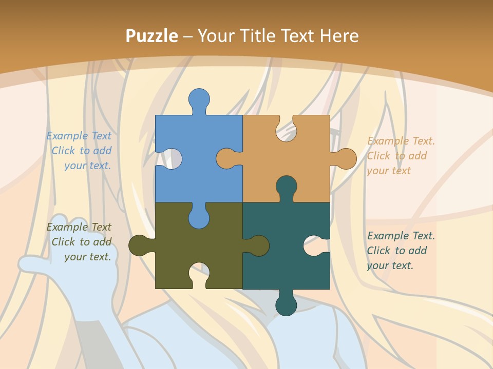 A Cartoon Character With Long Blonde Hair And Blue Eyes PowerPoint Template