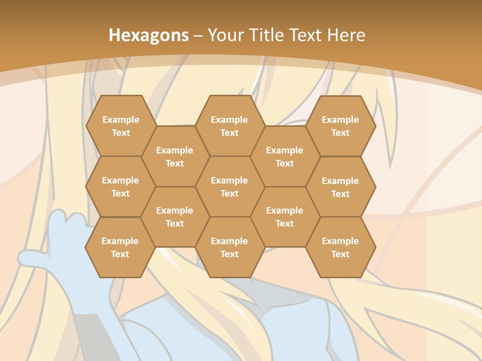 A Cartoon Character With Long Blonde Hair And Blue Eyes PowerPoint Template