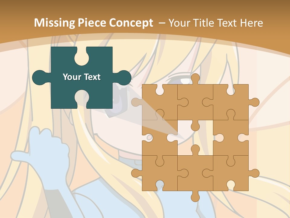 A Cartoon Character With Long Blonde Hair And Blue Eyes PowerPoint Template