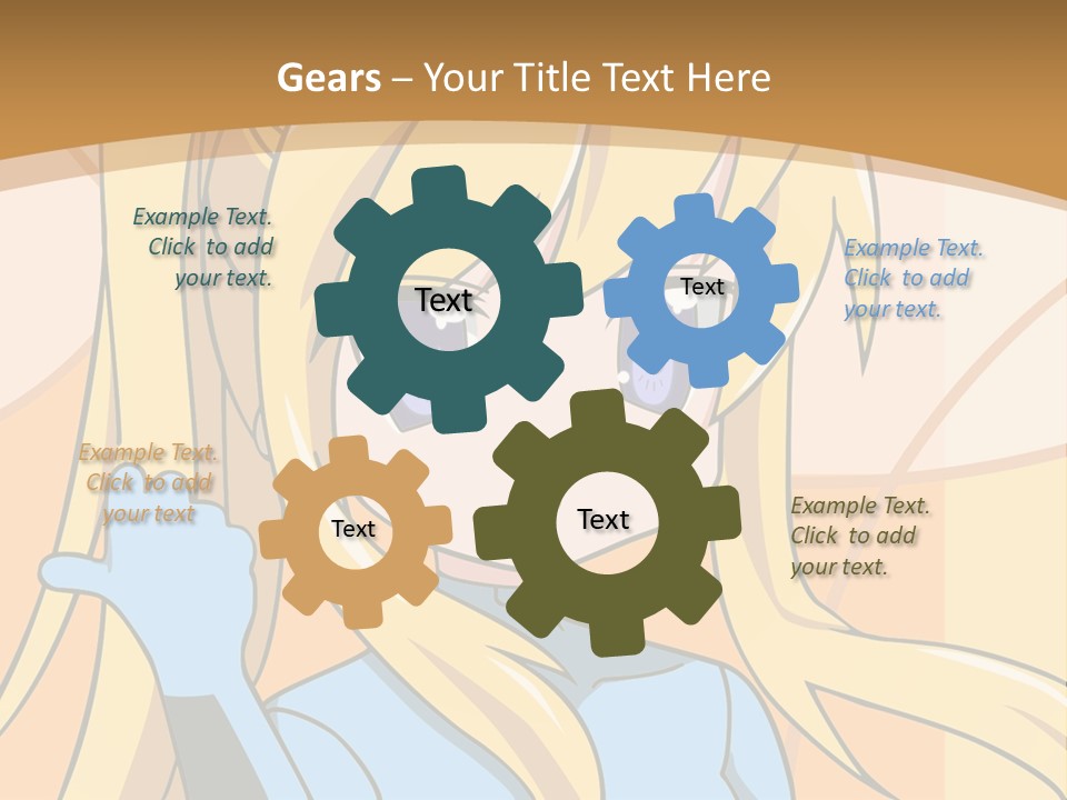 A Cartoon Character With Long Blonde Hair And Blue Eyes PowerPoint Template