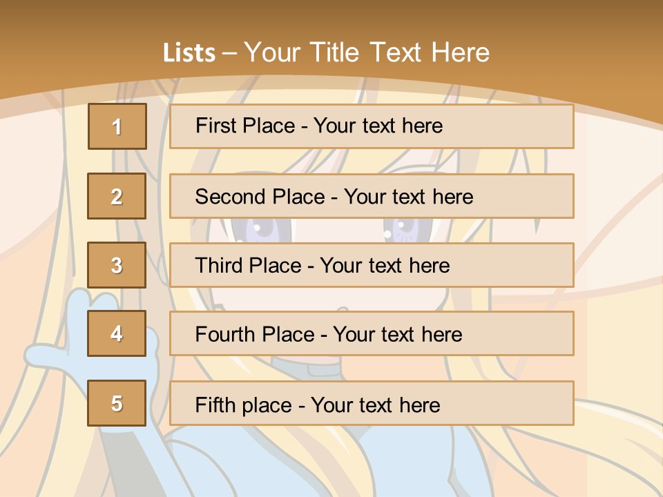 A Cartoon Character With Long Blonde Hair And Blue Eyes PowerPoint Template