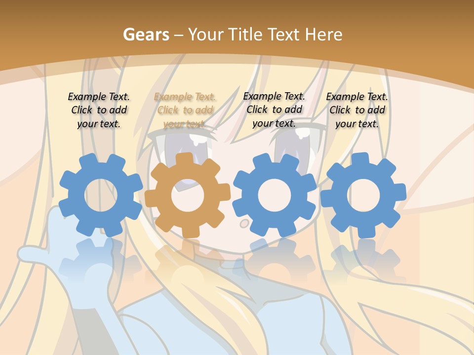 A Cartoon Character With Long Blonde Hair And Blue Eyes PowerPoint Template