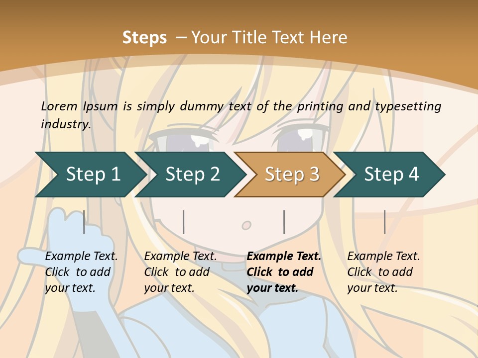 A Cartoon Character With Long Blonde Hair And Blue Eyes PowerPoint Template