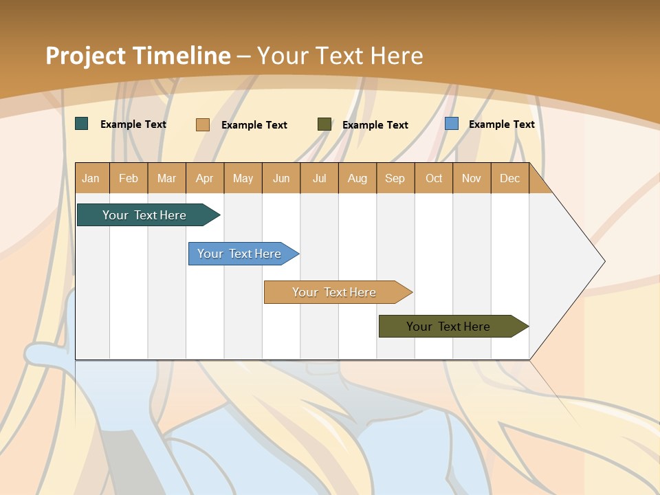 A Cartoon Character With Long Blonde Hair And Blue Eyes PowerPoint Template