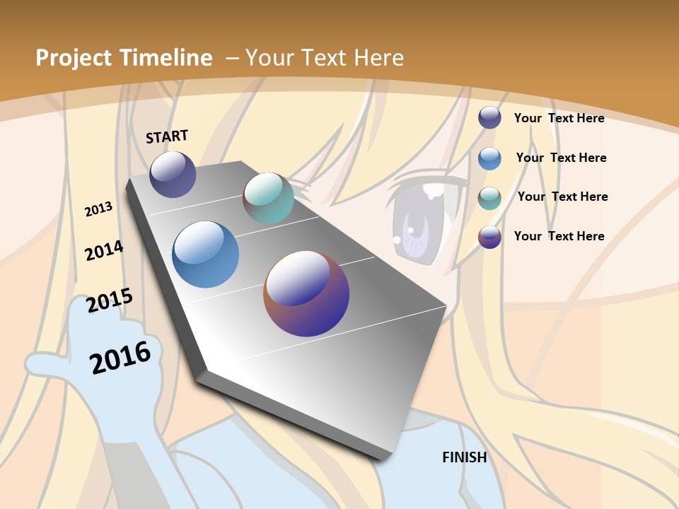 A Cartoon Character With Long Blonde Hair And Blue Eyes PowerPoint Template