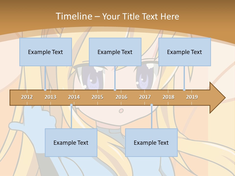 A Cartoon Character With Long Blonde Hair And Blue Eyes PowerPoint Template