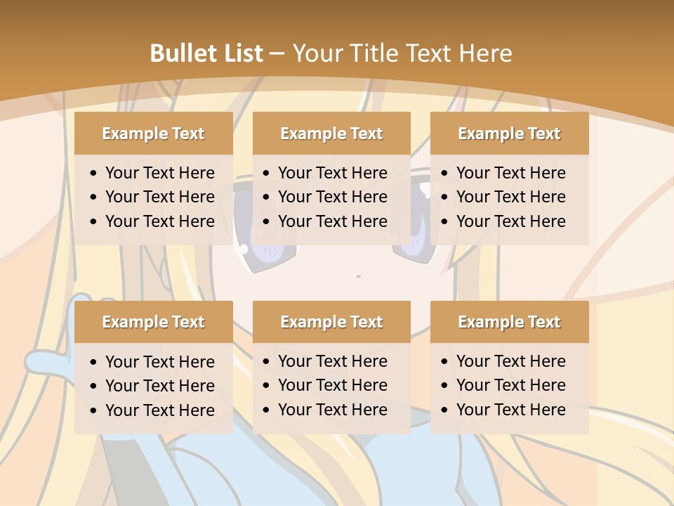 A Cartoon Character With Long Blonde Hair And Blue Eyes PowerPoint Template