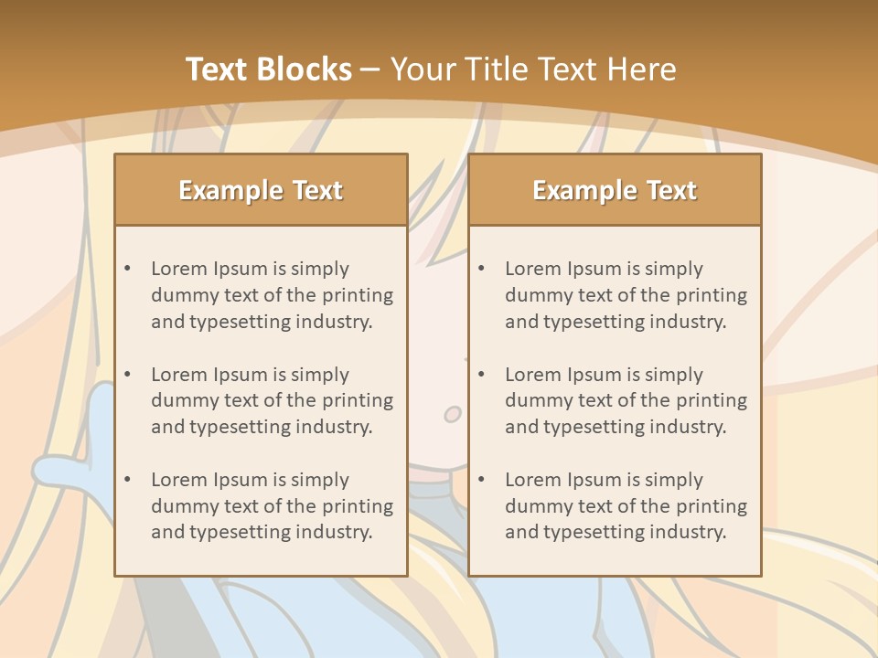 A Cartoon Character With Long Blonde Hair And Blue Eyes PowerPoint Template