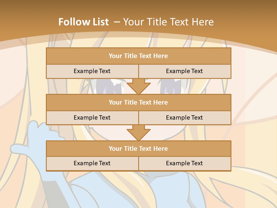 A Cartoon Character With Long Blonde Hair And Blue Eyes PowerPoint Template