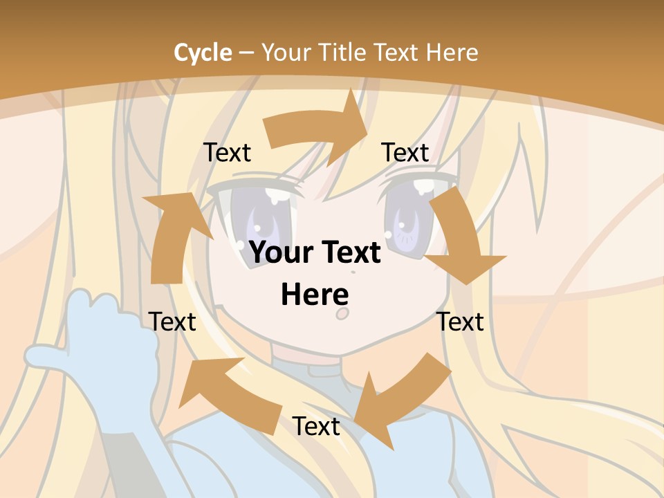 A Cartoon Character With Long Blonde Hair And Blue Eyes PowerPoint Template