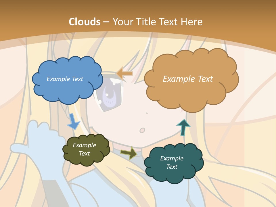 A Cartoon Character With Long Blonde Hair And Blue Eyes PowerPoint Template