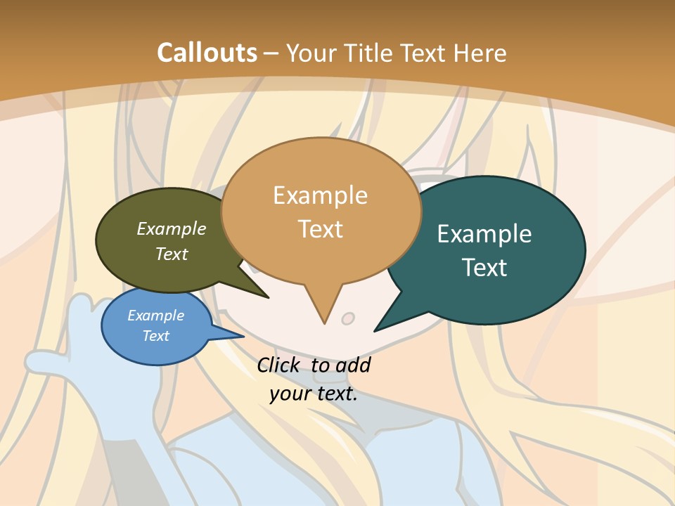 A Cartoon Character With Long Blonde Hair And Blue Eyes PowerPoint Template