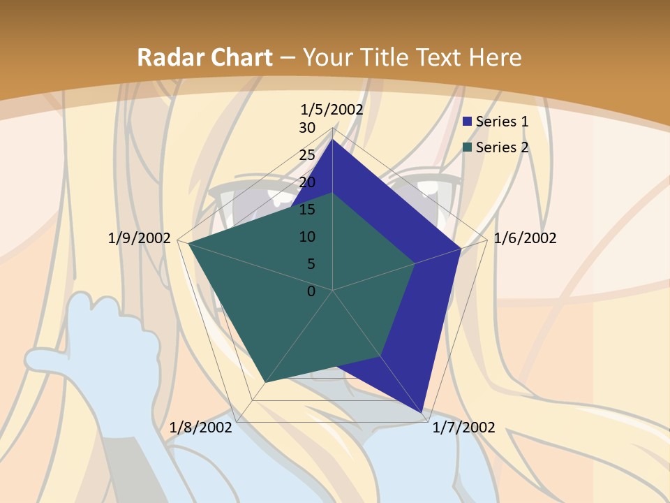 A Cartoon Character With Long Blonde Hair And Blue Eyes PowerPoint Template