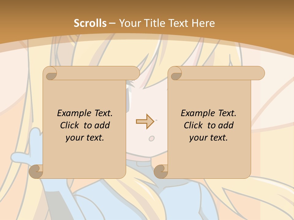 A Cartoon Character With Long Blonde Hair And Blue Eyes PowerPoint Template