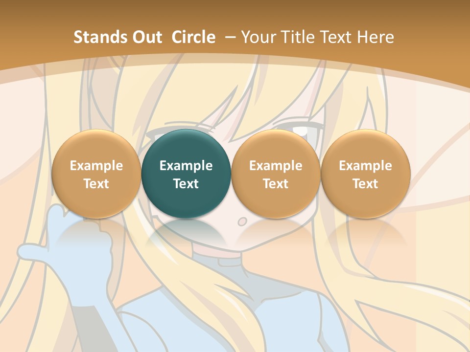 A Cartoon Character With Long Blonde Hair And Blue Eyes PowerPoint Template