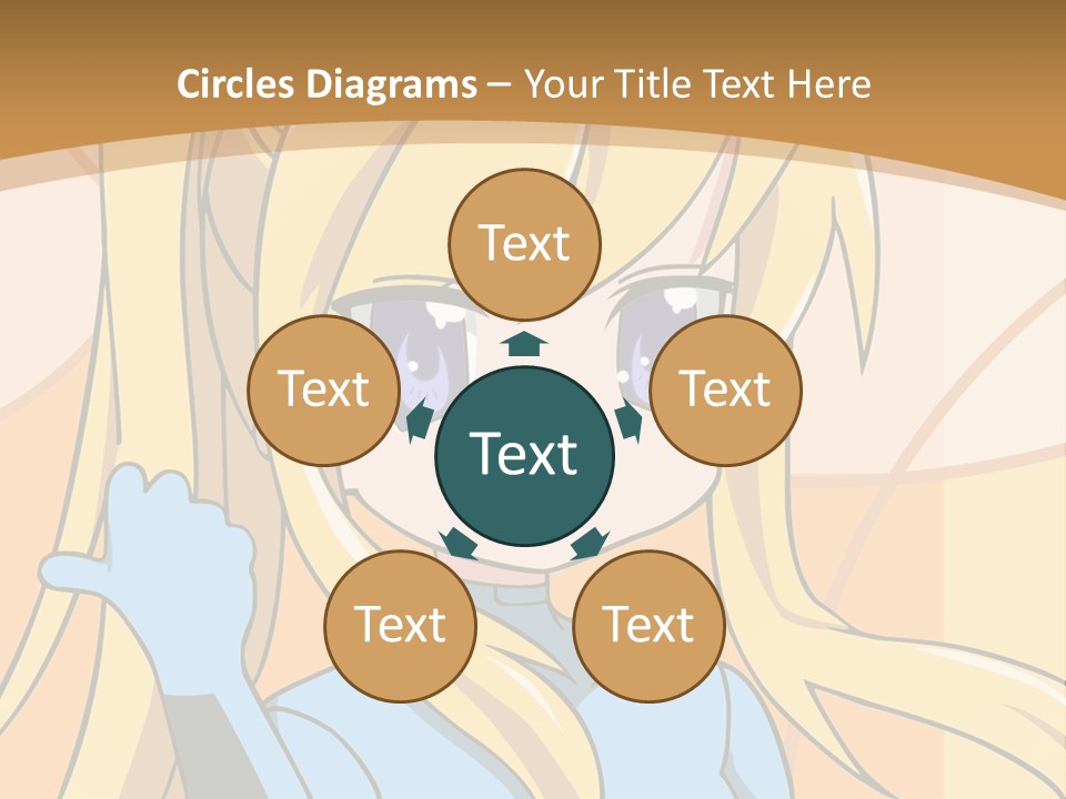 A Cartoon Character With Long Blonde Hair And Blue Eyes PowerPoint Template