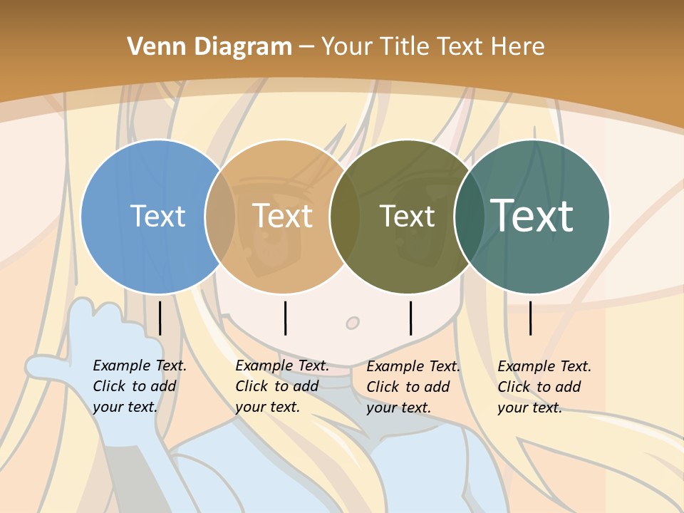 A Cartoon Character With Long Blonde Hair And Blue Eyes PowerPoint Template