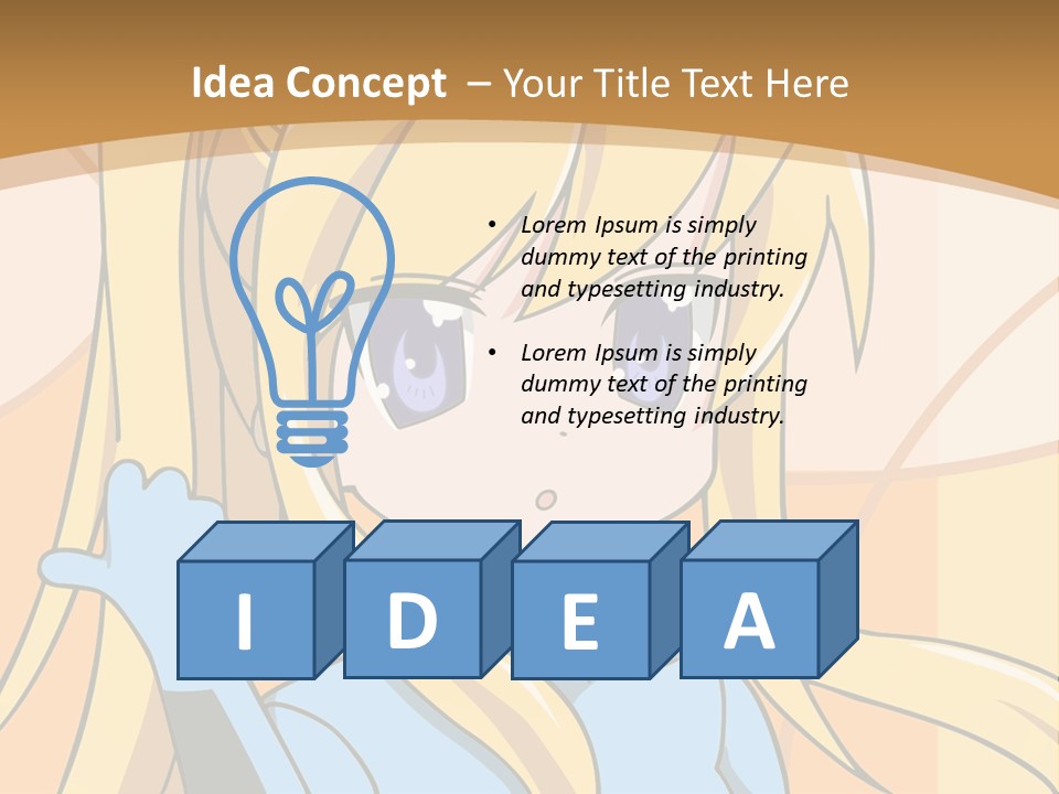 A Cartoon Character With Long Blonde Hair And Blue Eyes PowerPoint Template