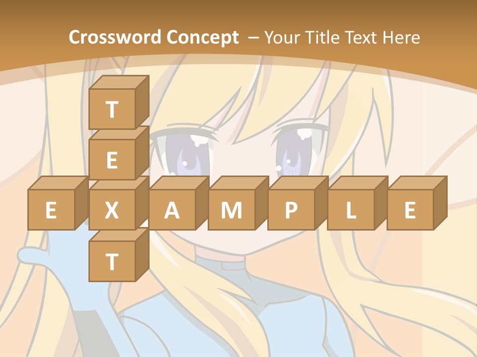 A Cartoon Character With Long Blonde Hair And Blue Eyes PowerPoint Template