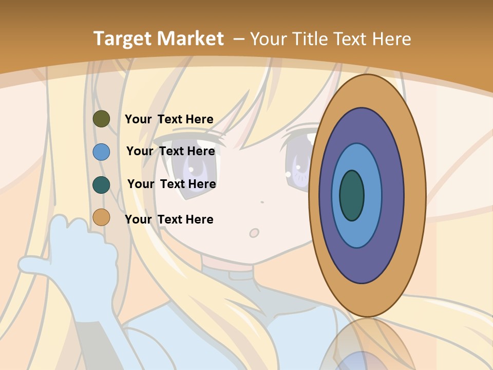 A Cartoon Character With Long Blonde Hair And Blue Eyes PowerPoint Template