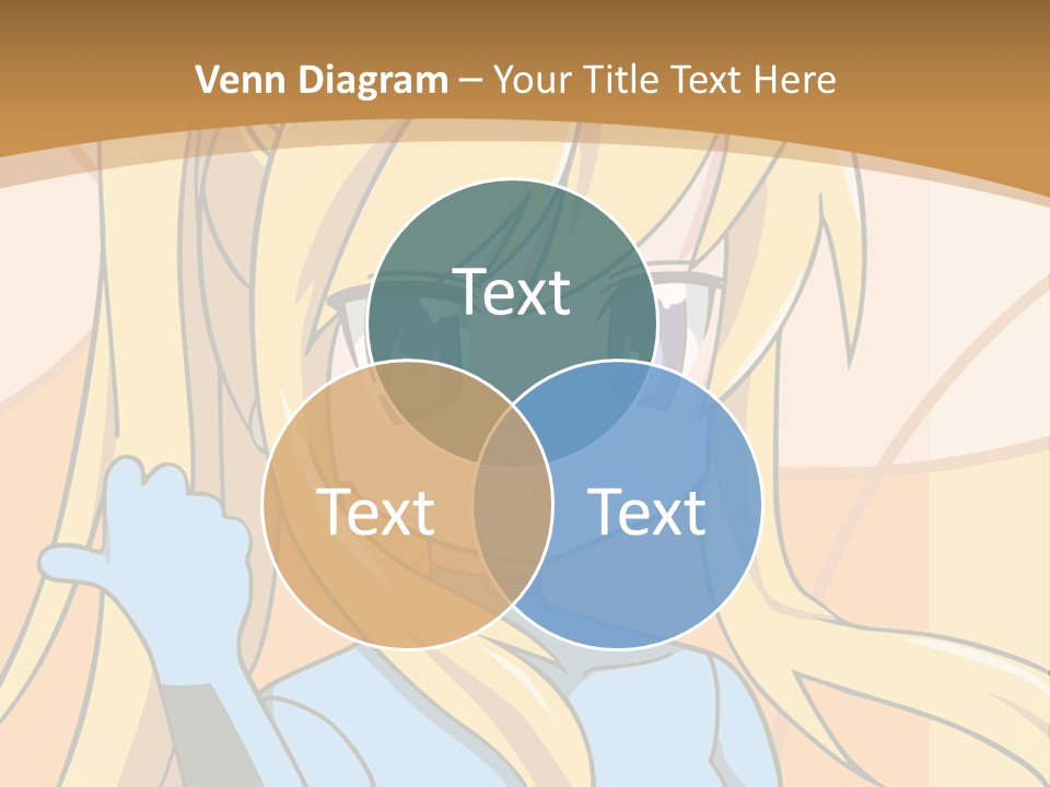 A Cartoon Character With Long Blonde Hair And Blue Eyes PowerPoint Template