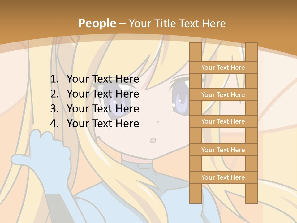 A Cartoon Character With Long Blonde Hair And Blue Eyes PowerPoint Template