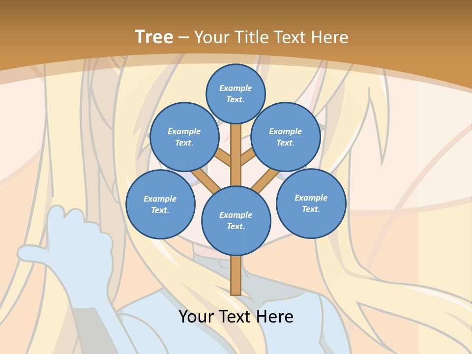 A Cartoon Character With Long Blonde Hair And Blue Eyes PowerPoint Template
