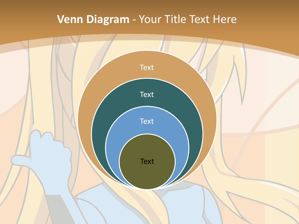 A Cartoon Character With Long Blonde Hair And Blue Eyes PowerPoint Template