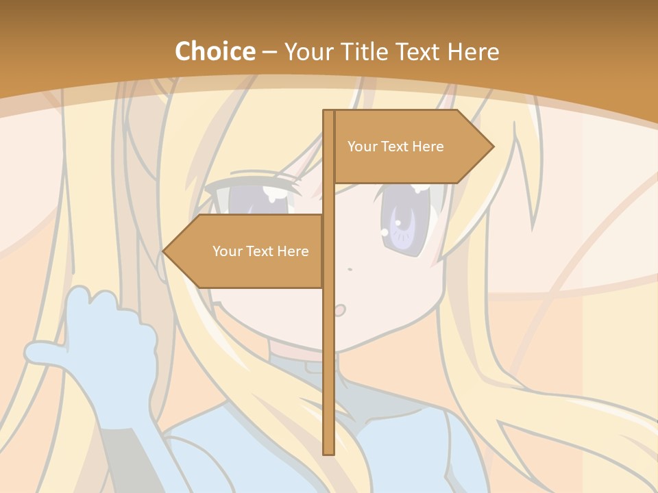 A Cartoon Character With Long Blonde Hair And Blue Eyes PowerPoint Template