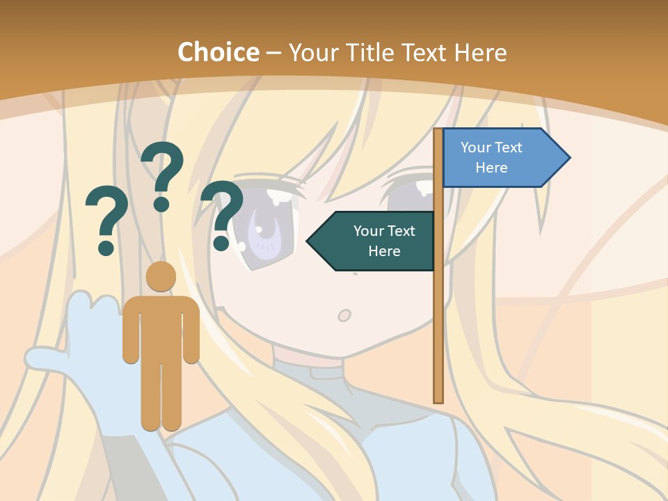 A Cartoon Character With Long Blonde Hair And Blue Eyes PowerPoint Template