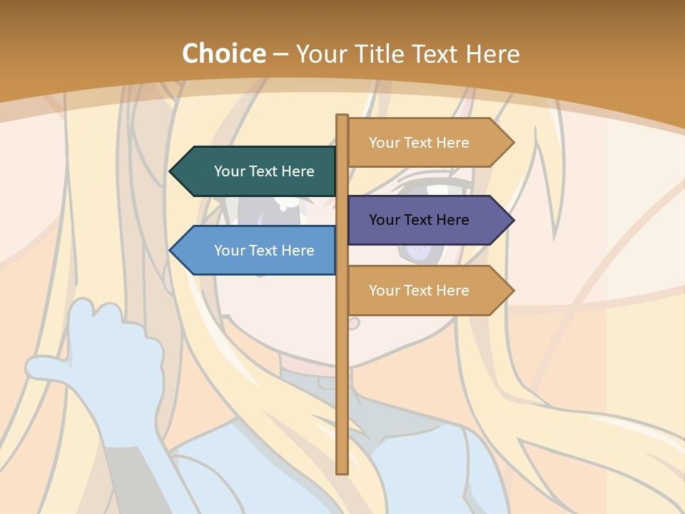 A Cartoon Character With Long Blonde Hair And Blue Eyes PowerPoint Template