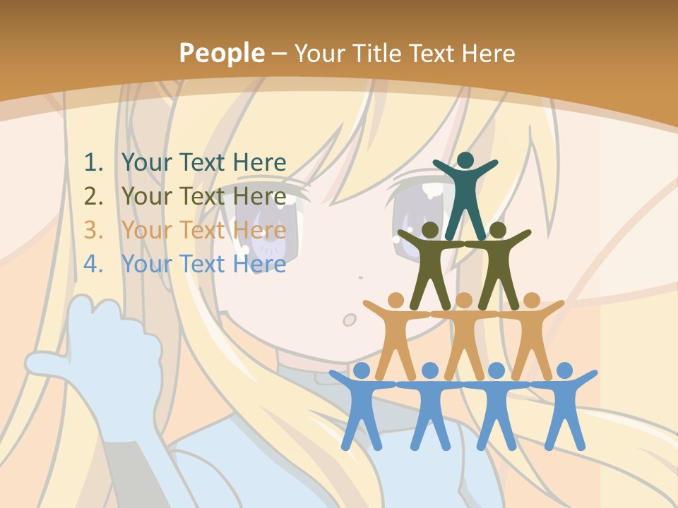 A Cartoon Character With Long Blonde Hair And Blue Eyes PowerPoint Template