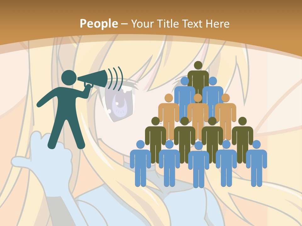 A Cartoon Character With Long Blonde Hair And Blue Eyes PowerPoint Template