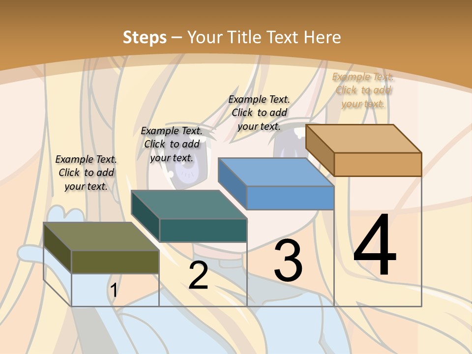 A Cartoon Character With Long Blonde Hair And Blue Eyes PowerPoint Template