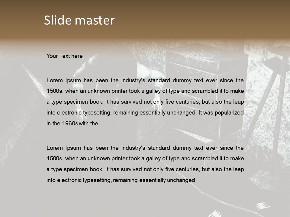 A Black And White Picture Of A Man In A Room PowerPoint Template