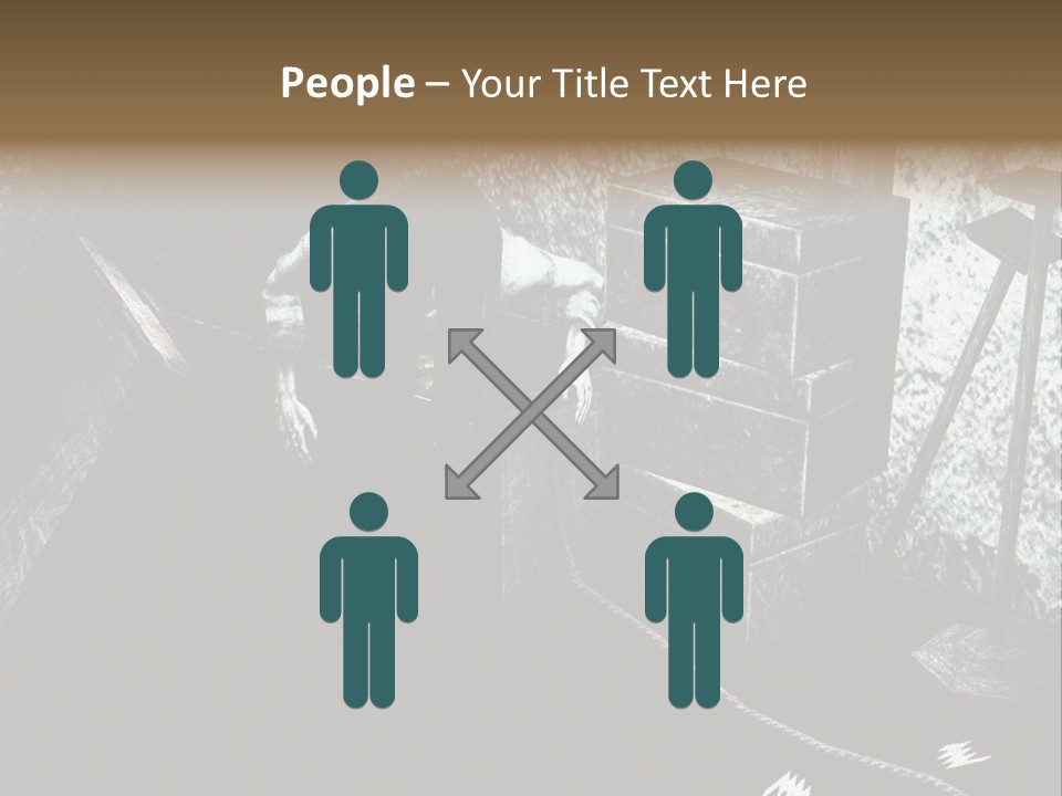 A Black And White Picture Of A Man In A Room PowerPoint Template