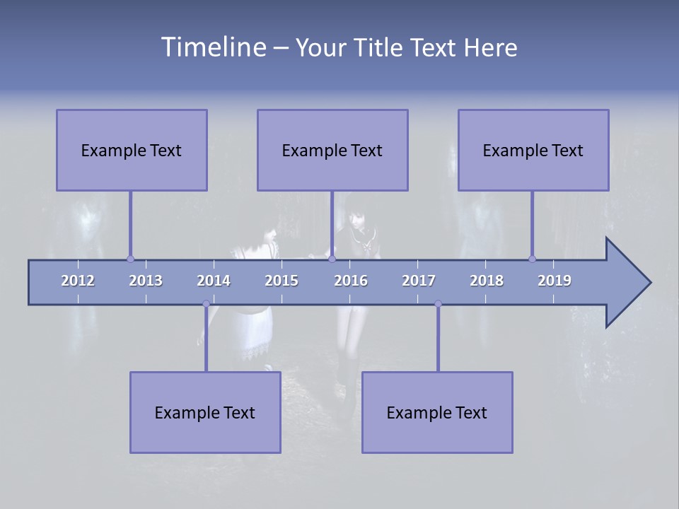A Couple Of Women Walking Through A Dark Tunnel PowerPoint Template