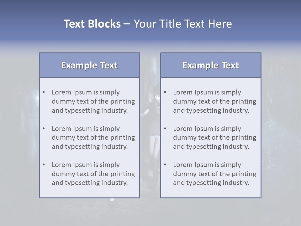 A Couple Of Women Walking Through A Dark Tunnel PowerPoint Template